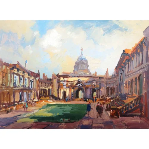 Edinburgh University Quadrangle, Small Mounted Print by Joseph Maxwell-Stuart - Image 2