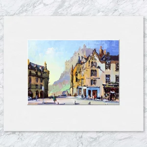 Grassmarket, Edinburgh, Small Mounted Print by Joseph Maxwell-Stuart