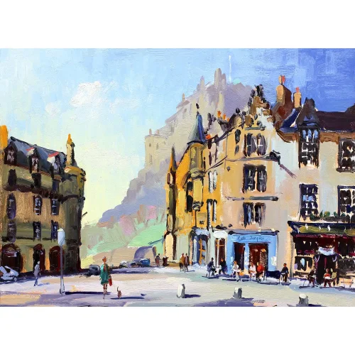 Grassmarket, Edinburgh, Small Mounted Print by Joseph Maxwell-Stuart - Image 2