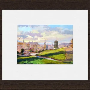 March Morning, Calton Hill, Edinburgh, Small Mounted Print by Joseph Maxwell-Stuart