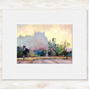 Sunday Morning, Edinburgh, Small Mounted Print by Joseph Maxwell-Stuart