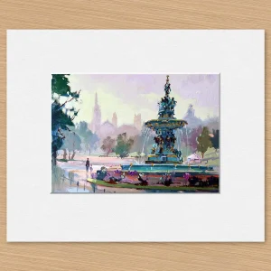 The Ross Fountain, Small Mounted Print by Joseph Maxwell-Stuart