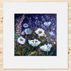 Midnight Garden, Small Mounted Print by Keli Clark