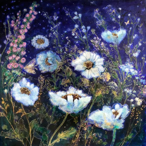 Midnight Garden, Small Mounted Print by Keli Clark - Image 2