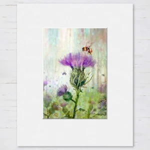 Thistle, Small Mounted Print by Lee Scammacca