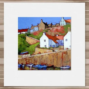 Crail Golds 2, Small Mounted Print by Margaret Evans