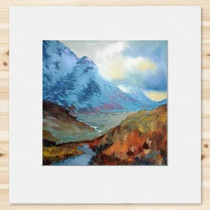 Devils Staircase, Glencoe, Small Mounted Print by Margaret Evans
