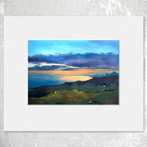 Skye Nightfall, Small Mounted Print by Margaret Evans