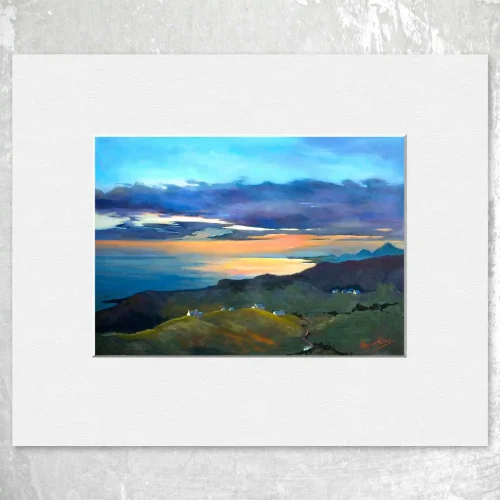 Skye Nightfall, Small Mounted Print by Margaret Evans