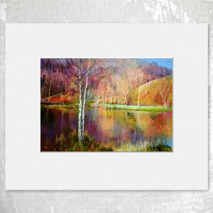 Autumn Golds, Small Mounted Print by Margaret Evans