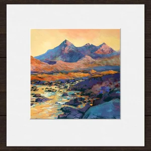 Glorious Cuillin, Small Mounted Print by Margaret Evans