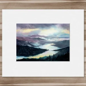 Mists Rising Glen Garry, Small Mounted Print by Margaret Evans
