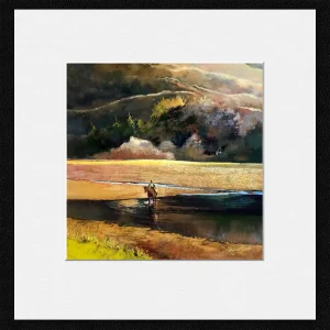 The Morning Trek, Melfort, Small Mounted Print by Margaret Evans