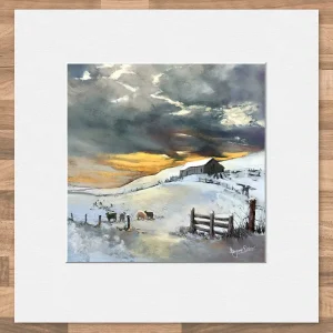 Winters Warmth, Small Mounted Print by Margaret Evans