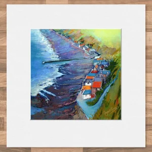 Over Crovie, Small Mounted Print by Margaret Evans