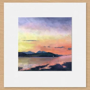 Last Sail from Oban, Small Mounted Print by Margaret Evans