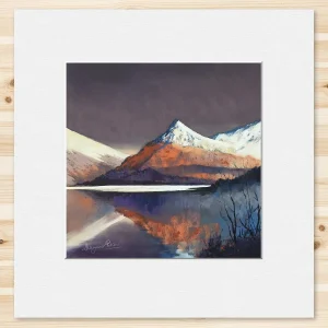 First Snow, Pap of Glencoe, Small Mounted Print by Margaret Evans