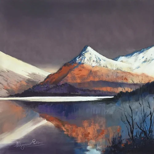 First Snow, Pap of Glencoe, Small Mounted Print by Margaret Evans - Image 2