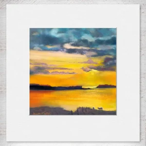 Home before Sunset, Small Mounted Print by Margaret Evans