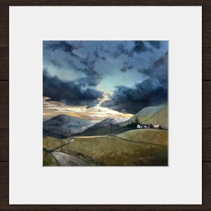 Moonlight on Clova, Small Mounted Print by Margaret Evans