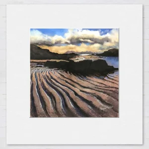 The Cuillin from Applecross, Small Mounted Print by Margaret Evans