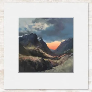 Through the Pass, Glencoe, Small Mounted Print by Margaret Evans