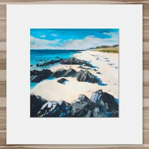 White Sands, Iona, Small Mounted Print by Margaret Evans