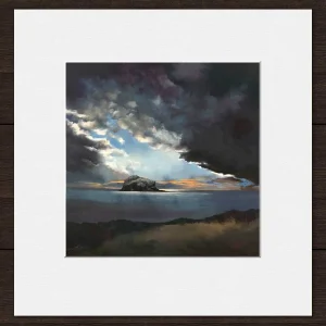 Cloud Break, Bass Rock, Small Mounted Print by Margaret Evans