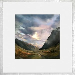 Another Dawn, Glencoe, Small Mounted Print by Margaret Evans