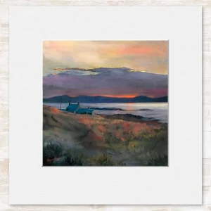 Nightfall, Iona, Small Mounted Print by Margaret Evans