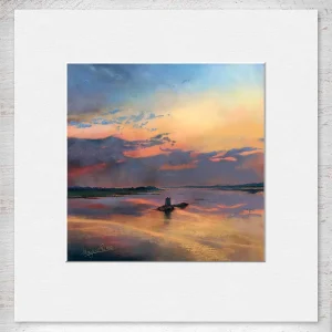 Stalker Sunset, Small Mounted Print by Margaret Evans