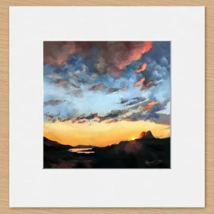 Suilven Shadows, Small Mounted Print by Margaret Evans