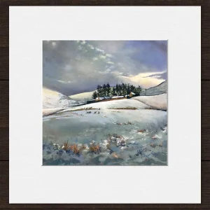 Winter in the Glen, Small Mounted Print by Margaret Evans