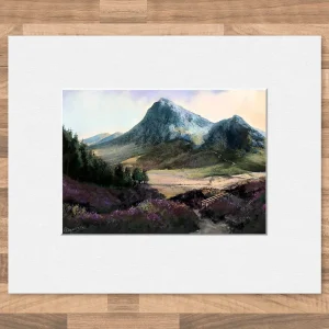 Devils Staircase, Glencoe, Small Mounted Print by Margaret Evans