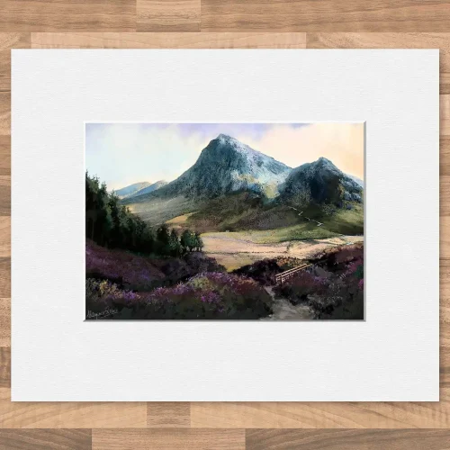 Devils Staircase, Glencoe, Small Mounted Print by Margaret Evans