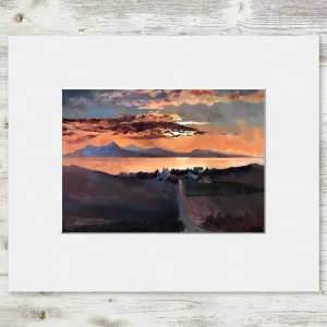 The Road Home, Skye, Small Mounted Print by Margaret Evans