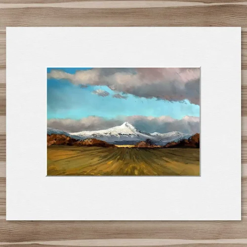 Wintry View, Drymen, Small Mounted Print by Margaret Evans