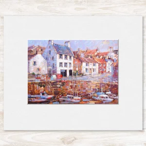 Low Tide, Crail, Small Mounted Print by Peter Foyle