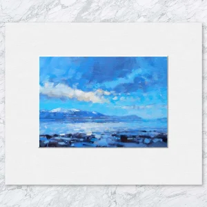 Arran from Troon, Small Mounted Print by Peter Foyle