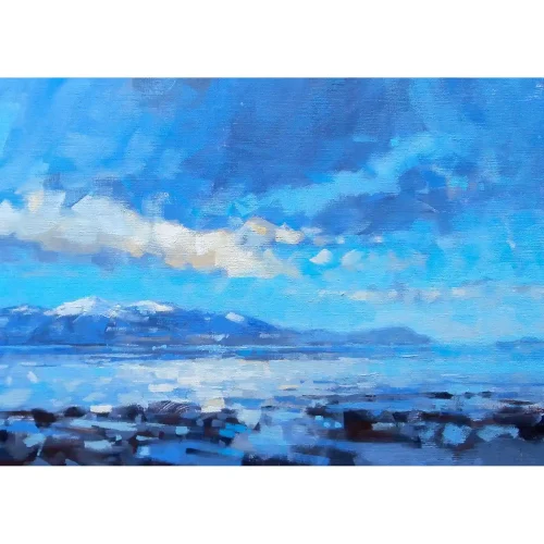 Arran from Troon, Small Mounted Print by Peter Foyle - Image 2