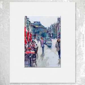 Castle Street, Edinburgh, Small Mounted Print by Peter Foyle