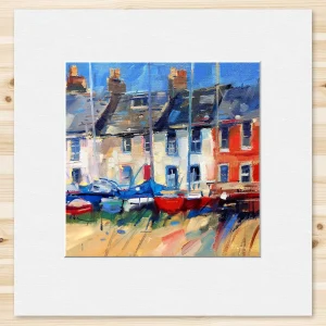 Boatyard, Isle of Whithorn, Small Mounted Print by Peter Foyle
