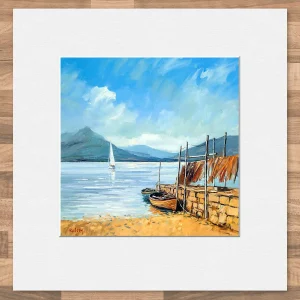 Drying Nets Loch Torridon, Small Mounted Print by Robert Kelsey