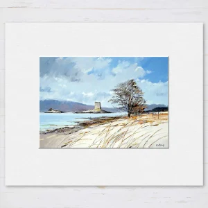 Castle Stalker in Winter, Small Mounted Print by Robert Kelsey