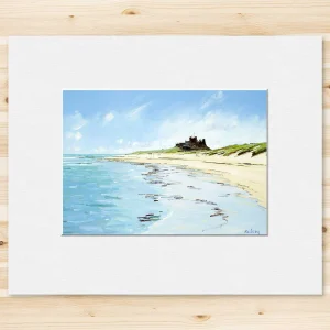 Bamburgh Castle, Small Mounted Print by Robert Kelsey