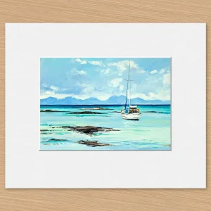 Jura from Kintyre, Small Mounted Print by Robert Kelsey