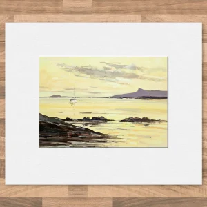 Evening Light Eigg, Small Mounted Print by Robert Kelsey