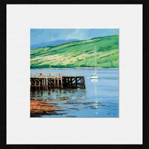 Still Morning, Loch Fyne, Small Mounted Print by Robert Kelsey