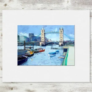Tower Bridge, Small Mounted Print by Robert Kelsey
