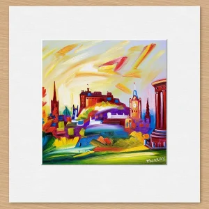 Edinburgh from Calton Hill, Small Mounted Print by Raymond Murray